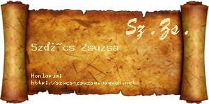 Szűcs Zsuzsa névjegykártya